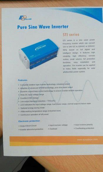 Jual Power Inverter Pure Sine Wave Epever Wat V V Di Lapak