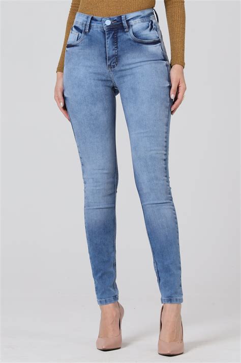Calça Azul Feminina - Calça Jeans Feminina Azul Claro Push Up F2855 - Oxiblue Jeans