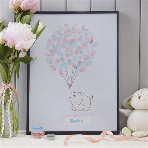 Fingerprints Elefantenbaby Mit Luftballons Fingerprints Leinwand Mit