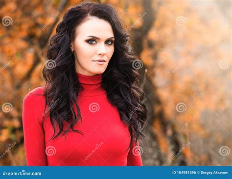Pretty Brunette In A Forest Stock Photo Image Of Woman Forest