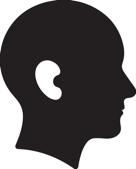 Human Head Profile Black Shadow Silhouette Illustration Isolated On