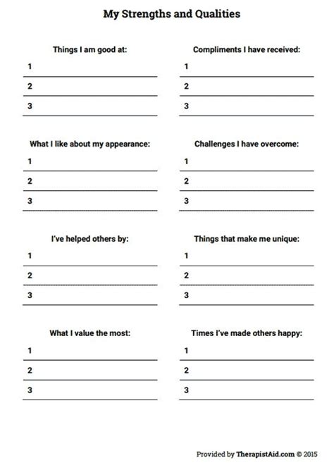 Psychology Worksheets