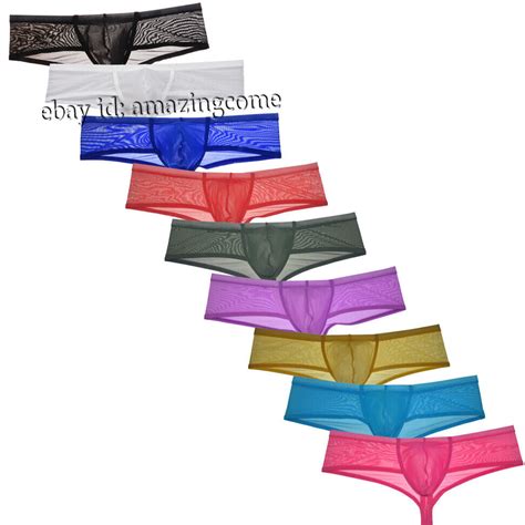 Men S See Through Brazilian Bikini Underwear Contour Pouch Hipster Boxer Thong Ebay