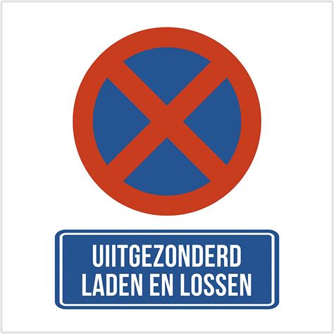 Pictogram Bord Parkeren En Stilstaan Verboden Uitgezonderd Laden