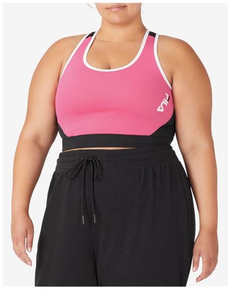 Fila Synthetic Plus Size Bravo High Impact Sports Bra In Purple Lyst