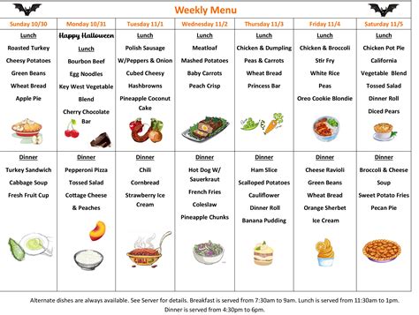 Menu — Assisted Living At The Inn At Chapel Grove