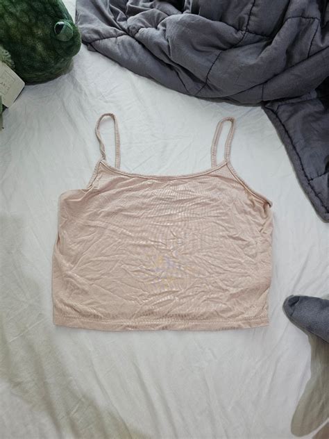 Brand New Shein Nude Cropped Camisole Women S Fashion Tops Sleeveless On Carousell