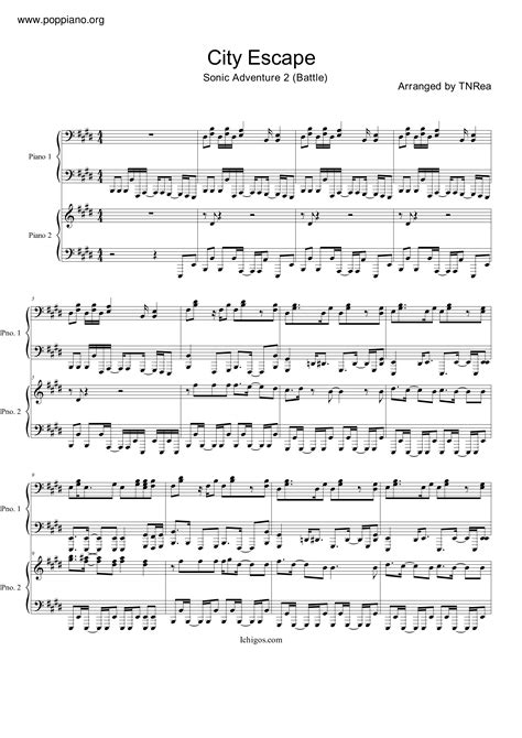 Sonic Adventure Battle City Escape Sheet Music Pdf Free Score