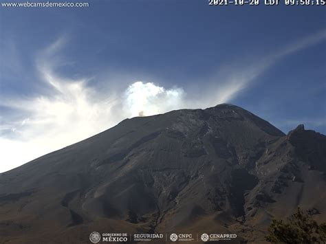 El Volc N Popocat Petl Emite Exhalaciones Minutos De Tremor Y