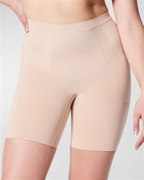 Spanx Power Conceal Her High Waisted Mid Thigh Shorts In Soft Nude