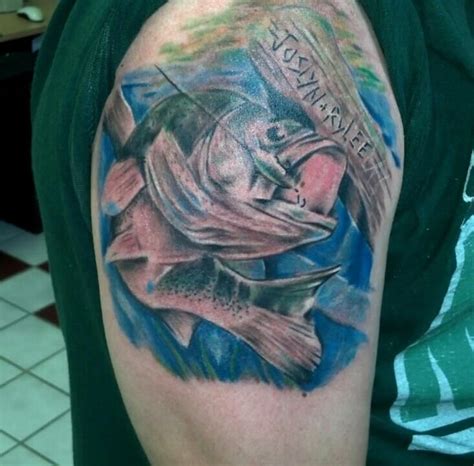 Largemouth Bass Tattoo Done By Matt Riddle Fenton Tattoo And Piercing