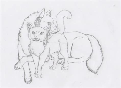 Lineart Wolf And Cat New Stil By Xxblackwolfangelxx On Deviantart