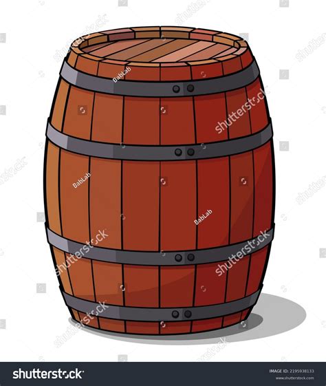 Wooden Barrel Cartoon Style Illustration Stock Vector Royalty Free