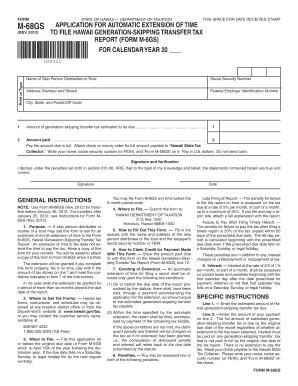 Fillable Online Form M 68 2012 Application For Automatic Extension