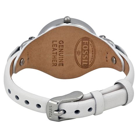 Fossil Georgia White Dial White Leather Ladies Watch ES2829 - Georgia ...