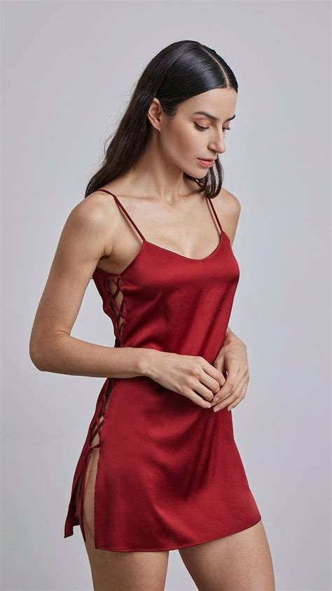 Flirty Side Cut Mini Slip Dress 100 Mulberry Silk Nightgown Slip