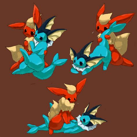 Rule 34 Ambiguous Gender Duo Duo Focus Eeveelution Flareon Leg Raise Penetration Pokemon