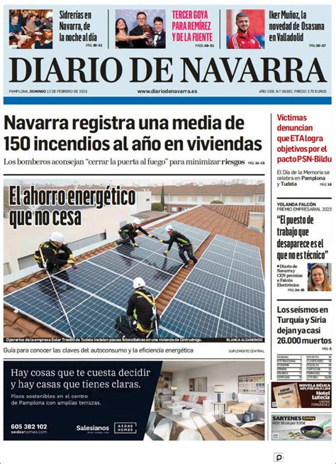 Periódico Diario De Navarra España Periódicos De España Edición De