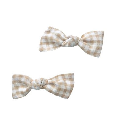 Mini Me Knot Bow Set Nude Gingham Perth Babyroad