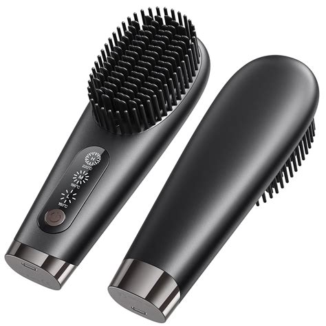 Amazon Portable Cordless Hair Straightener Brush Wireless Ionic Hot Straightening Comb