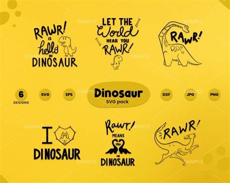 Dinosaur Svg Pack 9 Dinosaur Svg File Dinosaur Svg Bundle Dinosaur