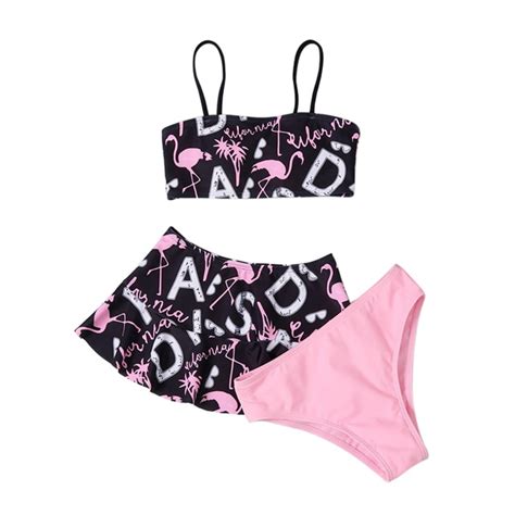 Girls Pcs Bikini Bathing Suit Set Tankini Beach Swimsuits Rashguard Walmart
