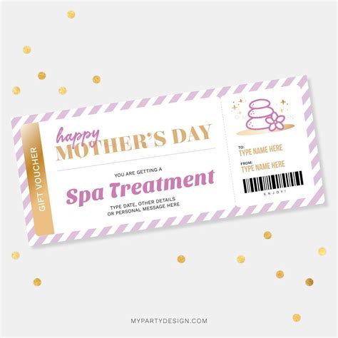 Mothers Day T Voucher Template Printable My Party Design