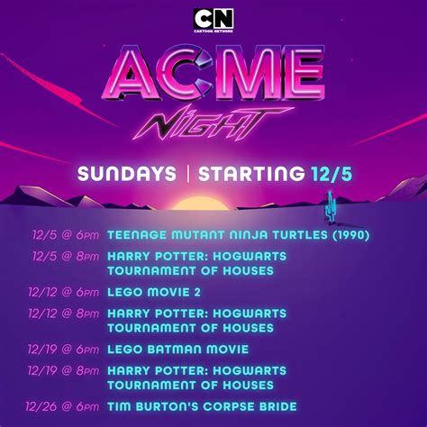 Cartoon Network on Twitter: "It's December and that means a BRAND NEW ACME Night Lineup! 🍿 🎥 ...