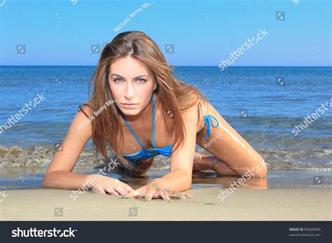 Sexy Bikini Model Posing On Beach Stock Photo Shutterstock