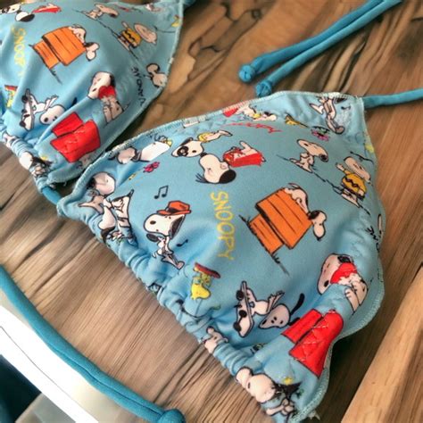 Bikini Biquini Frufru Top Personalizado Desenho Snoopy Elo7