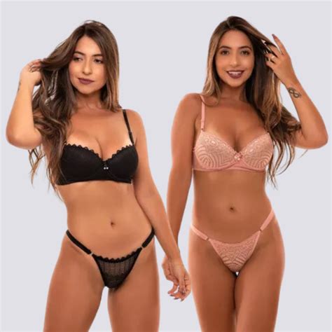 Kit Conjuntos Lingerie Sensual Lingerie Renda Bojo Calcinha Fio Dental Kit