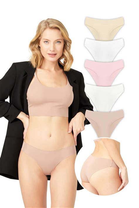 Cottonhill Basic İz Yapmayan Lazer Kesim Kadın Bikini Külot 5 li Paket Fiyatı Yorumları