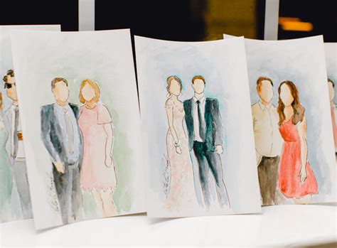 Live Watercolor Guest Painting Wedding Painting