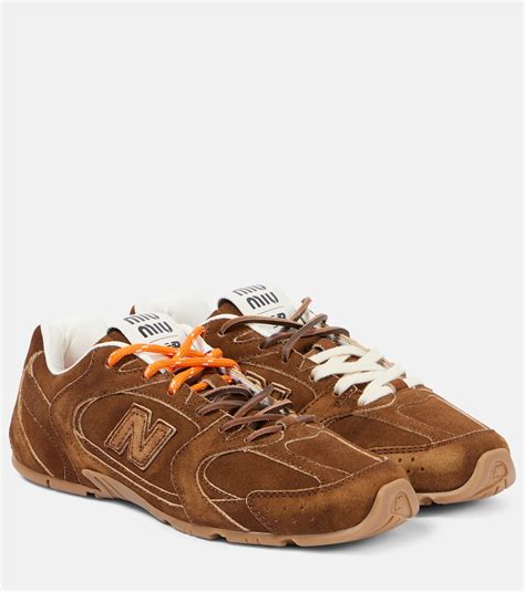 X New Balance Sl Suede Sneakers In Brown Miu Miu Mytheresa