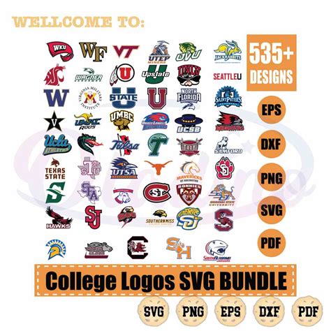 Sport University Team Logos Bundle Best Svg Cutting Files