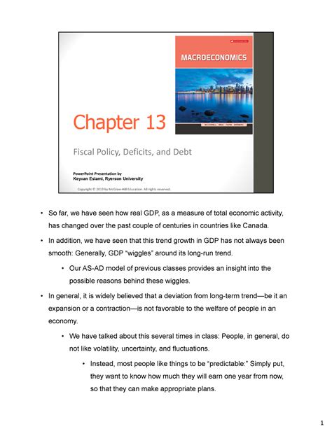 Chapter 13 (Lecture Notes) - Chapter 13 Fiscal Policy, Deficits, and