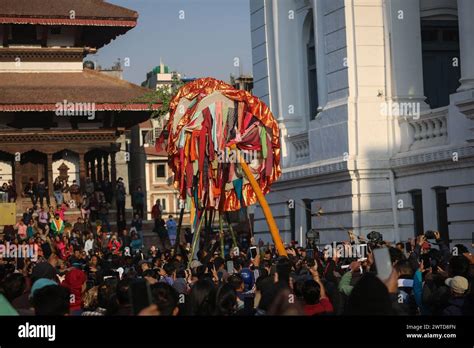 March Kathmandu Bagmati Nepal Nepali People Hoist A