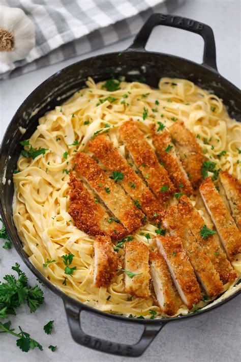 Crispy Chicken Fettuccine Alfredo Cooked By Julie