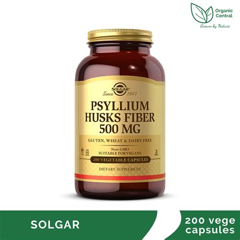 Solgar Psyllium Husks Fiber 500mg 200 Capsules Lazada Ph