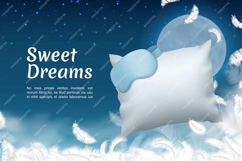 Плакат сладких снов реалистичная маска для сна и мягкая подушка удобные ...