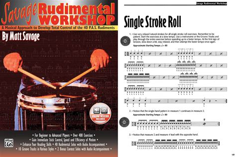 Savage Rudimental Workshop A Musical Approach To Develop Total Control Of The 40 Pas Rudiments Book 2 Cds Bass 7