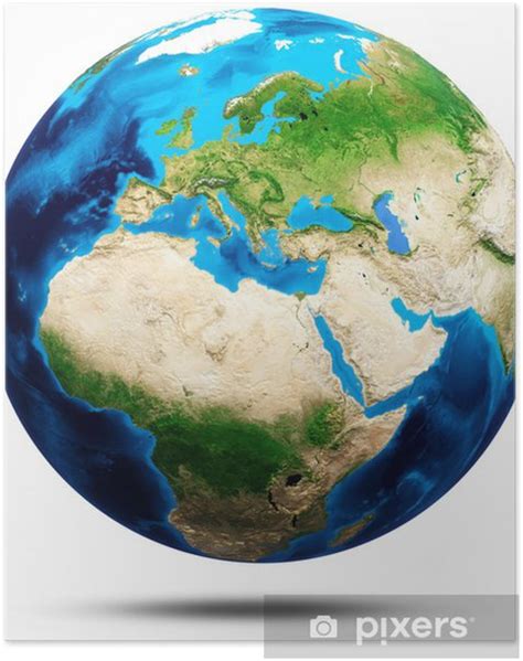 Poster World Globe Real Relief Modified Maps Pixersuk