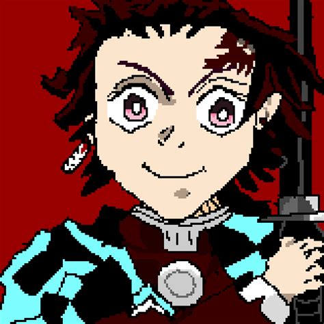 Pegatina Demon Slayer Tanjiro Kamado Pixel Art De Dirrajnoswal My Xxx Hot Girl