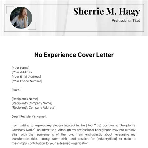 Free No Experience Cover Letter Template Edit Online And Download