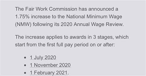 Australian Legislated Minimum Wage Increase Make Sure You Know When It