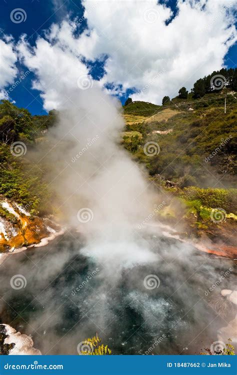 Steaming Hot Pool New Zealand Stock Photo Image Of Island Geothermic