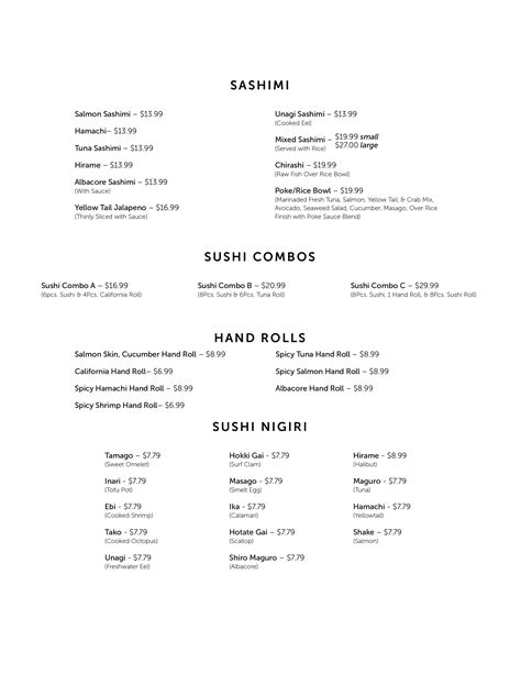 Menu — Supreme Sushi