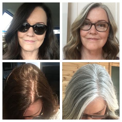 How I transformed my dark brunette hair to my natural gray — Feathered