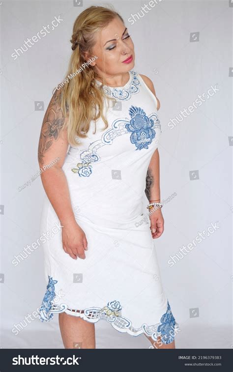 Model Blonde Curvy Girl Wearing Long Stock Photo Shutterstock
