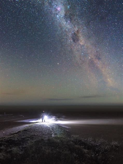 Milky Way Last Night Over Te Waihora Lake Ellesmere Canterbury New